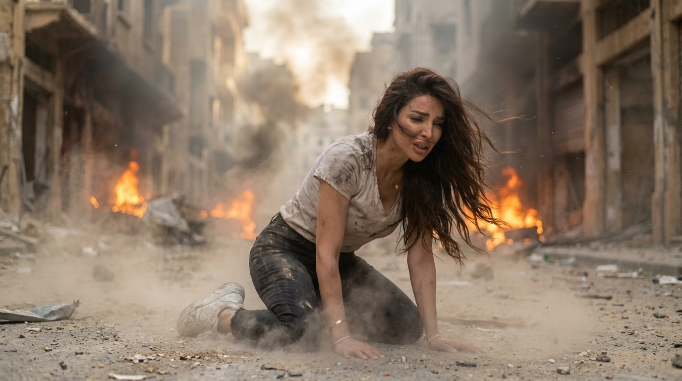 Collapse in the destroyed city