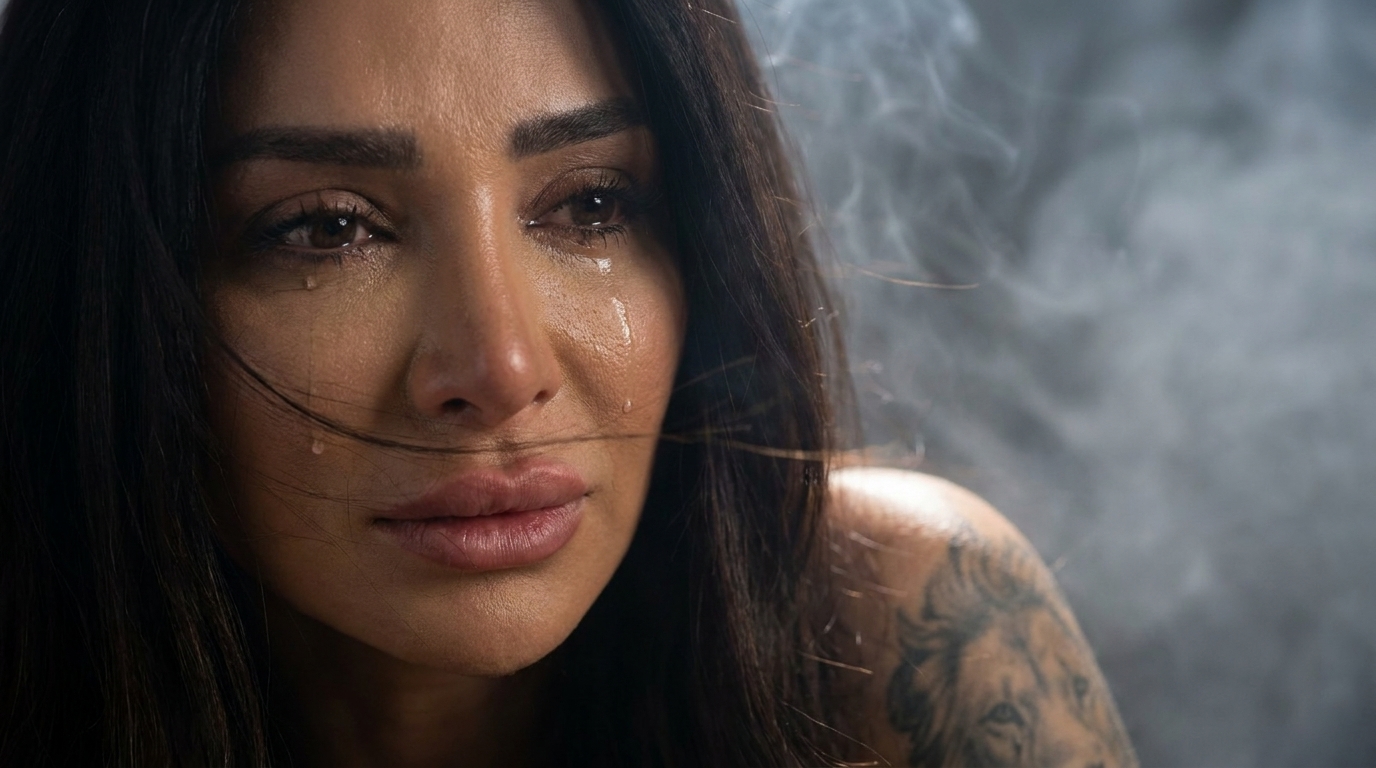 Portrait with smoke and tears